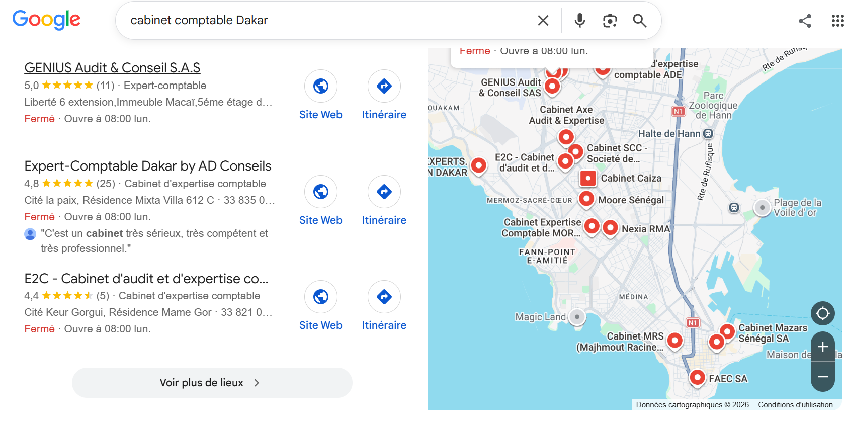 capture SERP cabinet comptable dakar